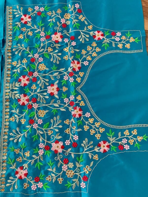 Wedding Wear Silk Sky Blue Lehenga Choli - Image 4