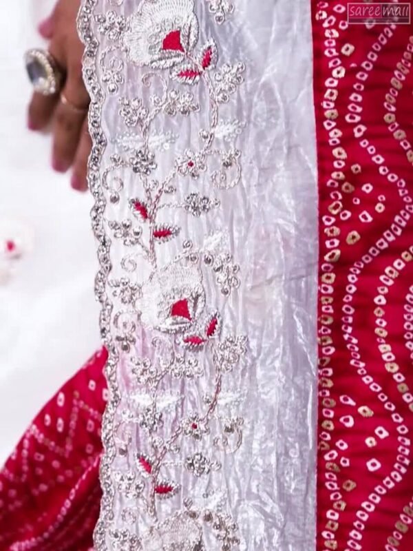 Bandhani Embroidered Tissue Sarees - Image 3