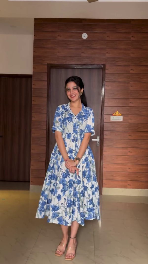 Floral Print Fit & Flare Maxi Dress - Image 3