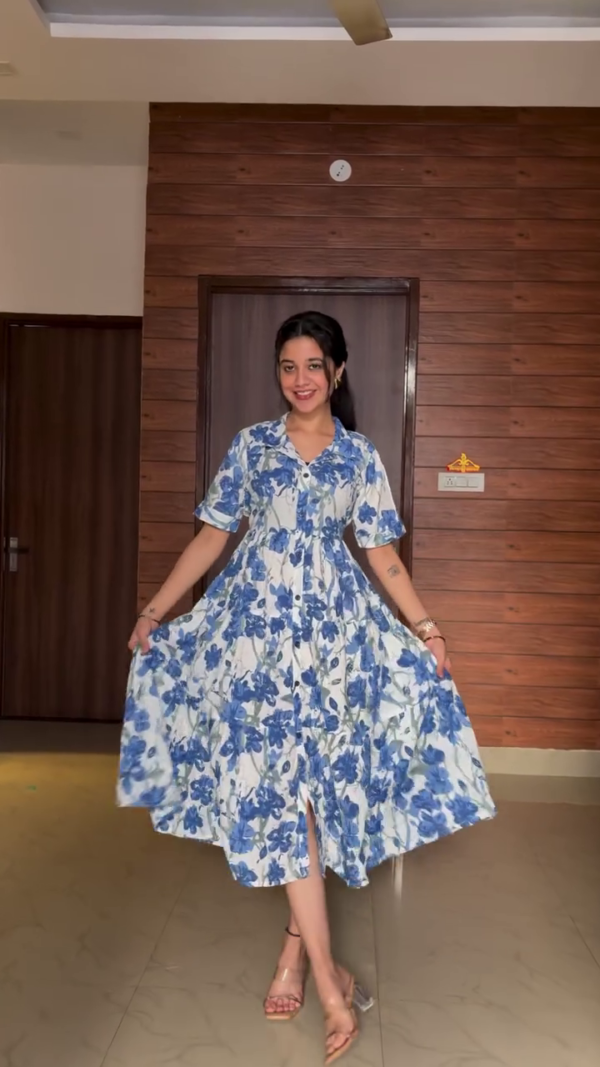 Floral Print Fit & Flare Maxi Dress - Image 4