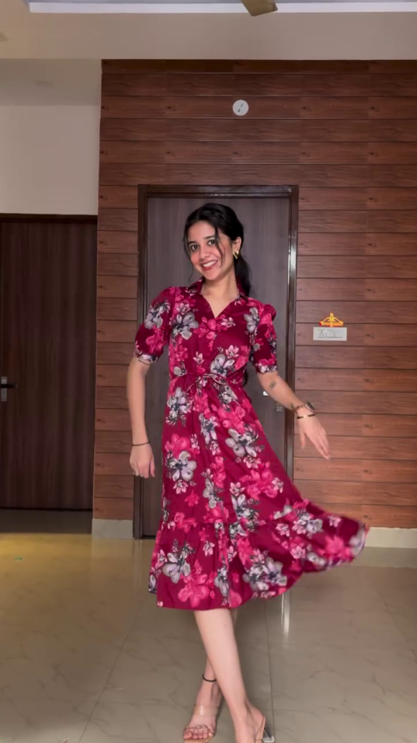 Floral Print Fit & Flare Maxi Dress - Image 6