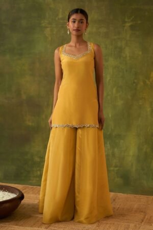 Heavy Embroidery Work Kurta and Sharara , Dupatta Set