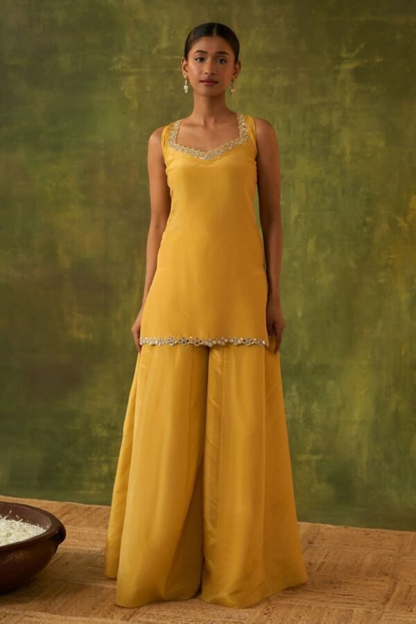 Heavy Embroidery Work Kurta and Sharara , Dupatta Set