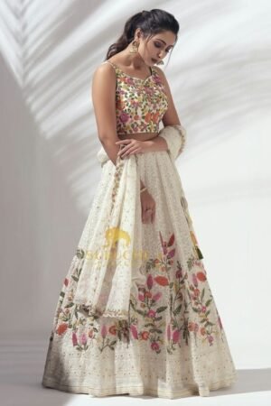 BRIDAL WEAR HEAVY FAUX GEORGETTE LEHENGA