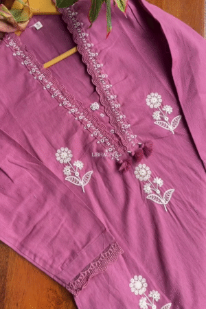 Elegant Embroidered Kurta Pant Set – A Blend of Tradition & Modern Comfort