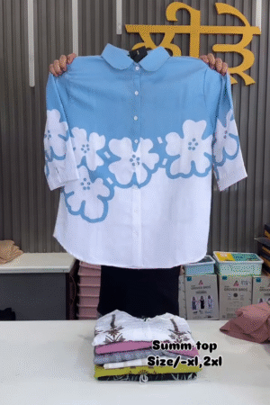 Cotton Linen Embroidered Summer Top for Women