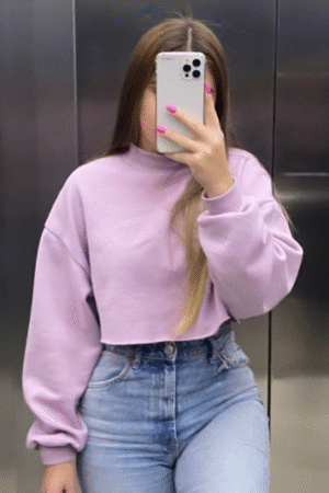 Women's Lilac Cropped Sweatshirt