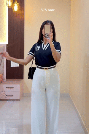 Chic Black & White Co-Ord Set for Women