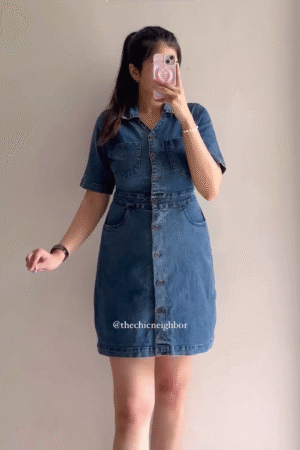 Classic Blue Denim Shirt Dress
