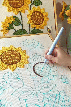 Handmade Santa Claus Punch Needle Embroidery Wall Art