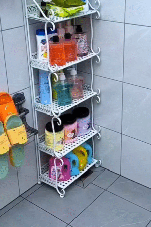 4-Tier Slim Bathroom Corner Storage Shelf