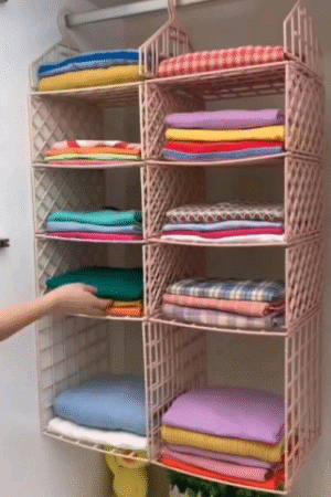 Hanging Closet Shelf Organizer – Foldable Wardrobe Storage for Clothes