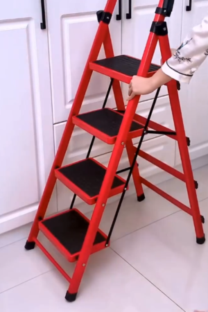 Folding 4-Step Ladder with Anti-Slip Steps – Compact Portable Step Stool for Home Use